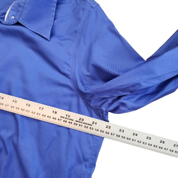 Hudson Room Shirt Men's Size 16 Blue Long Sleeve Classic Button Down 100% Cotton - Picture 6 of 11